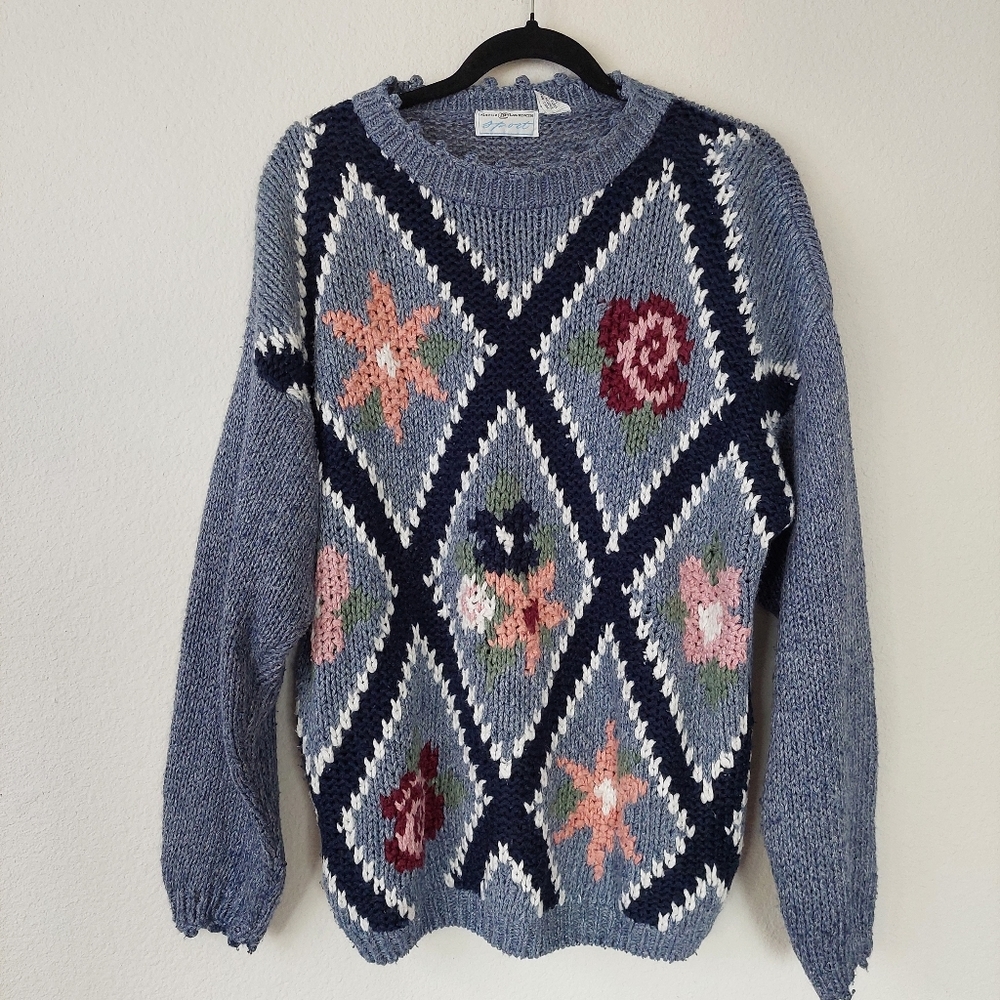 Vintage Maggie Lawrence Sport‎ Knit Grandma Sweater Size Large